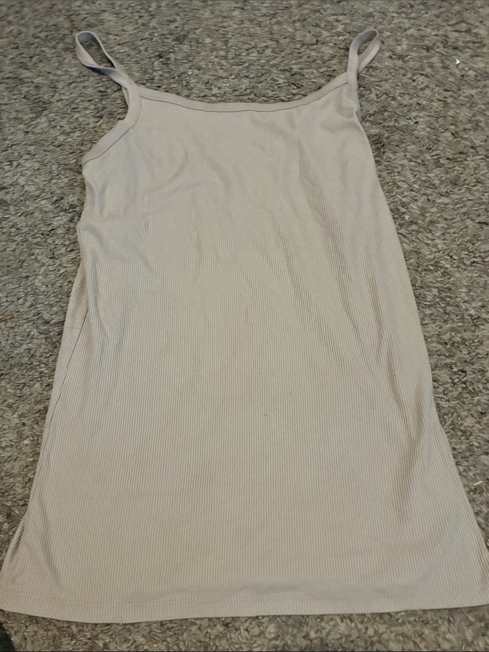 Sleeveless Ribbed Tank Top in Light Beige